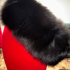 Fox Fur Headband Black (Black). Multi Purpose Headband/Scarf